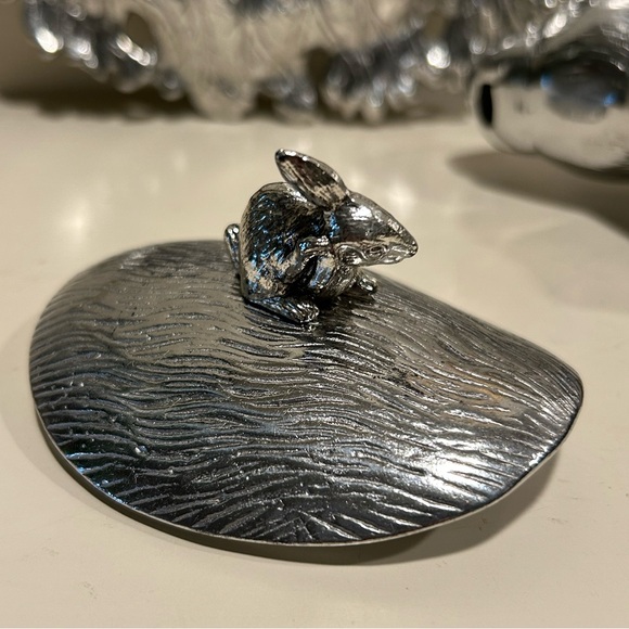 Arthur Court Rabbit Creamer On Leaf - NO Spoon - Picture 8 of 14